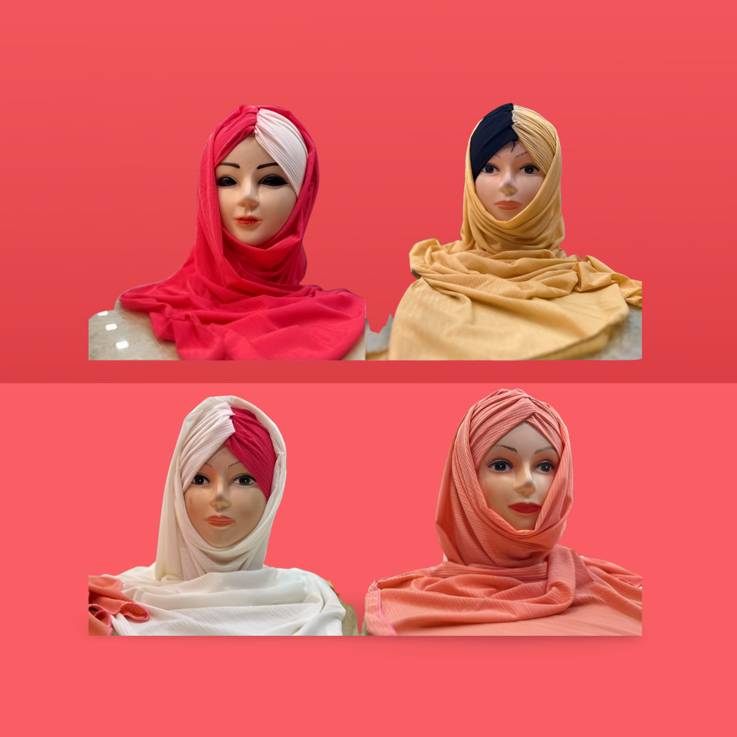 Instant Criss Cross Hijab Dupptta in lycra Fabric