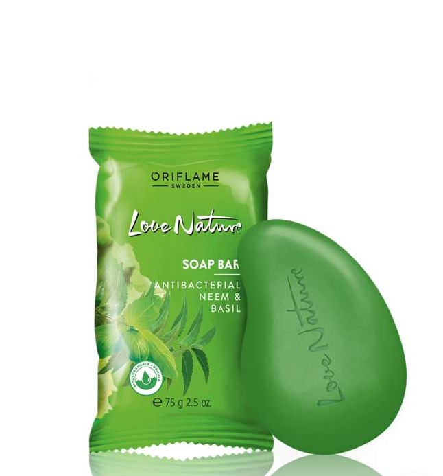 Love nature soap bar Antibacterial Neem & Basil 75 gm