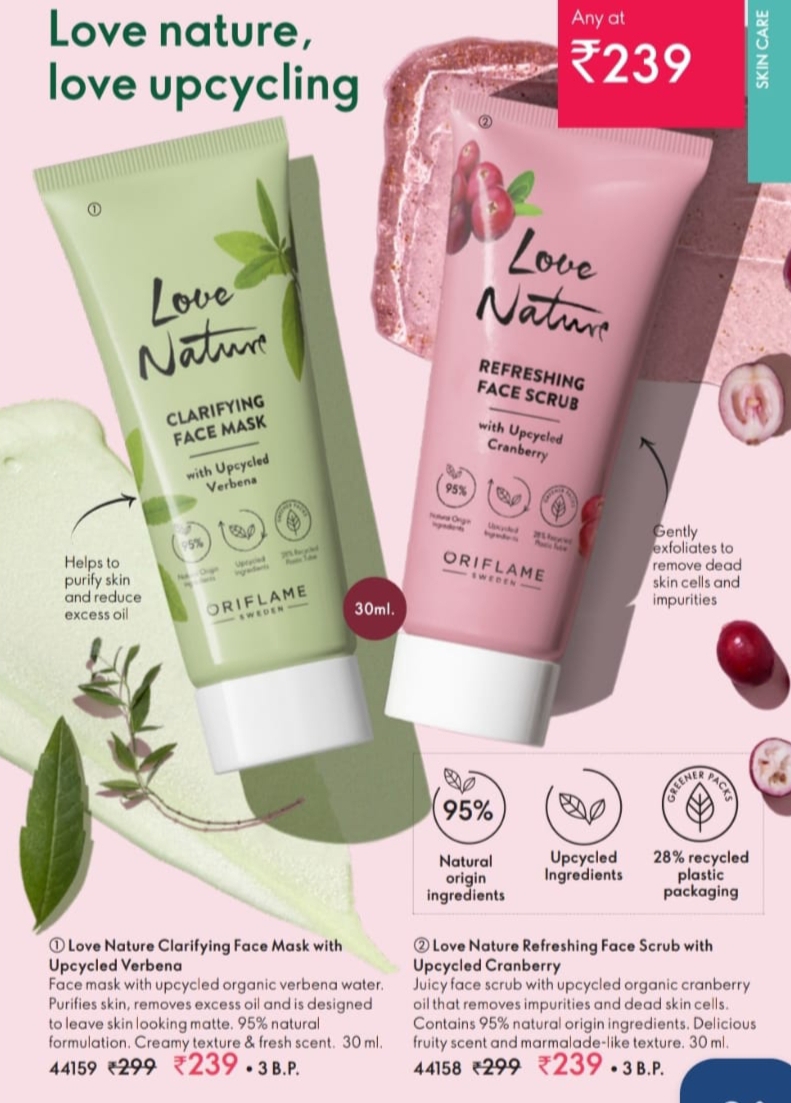 Love nature refreshing face scrub and musk