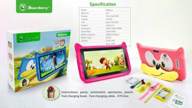 Smartbarry Tablet series B86Plus* For kids 4/128 GB Free gift ? also